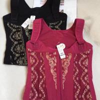特价美容院身材管理背心腰背夹塑身上衣束腹托胸肩带排扣蕾丝透气 Ax9018#黑色红色随机发(1件装 M码(建议75-90