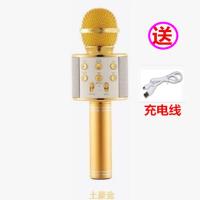 无线麦克风 手机K歌宝 蓝牙麦克风K歌神器 无线神麦 变声话筒 858金色简配[高品质]