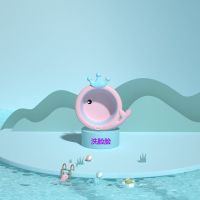 芊云鲸鱼儿童家用折叠洗脸盆便携式多功能压缩旅游学生宿舍水盆 [折叠脸盆]粉色鲸鱼