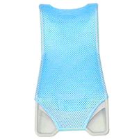 宝宝洗澡网浴盆架悬浮浴垫小孩洗澡神器婴儿浴网海绵垫网兜通用床 蓝色无枕头款 单架子