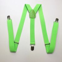 背带夹 男女韩版通用背带裤背带 吊带夹吊带裤弹力松紧背带可调节 绿色2.5CM