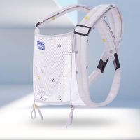 传统老式婴儿背带前抱式四爪背孩子背带前后两用宝宝后背简易抱带 天而四爪 浅灰色 网款