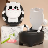 儿童马桶坐便器男孩女宝宝专用便盆婴幼儿坐便器尿盆小孩家用尿桶 龙猫款-深空黑 经典硬垫款[1-6岁]