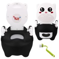 儿童马桶坐便器男宝宝便盆女1-6岁卡通婴儿座便器小孩尿盆抽屉式 深空黑 加厚经典款[送刷子]