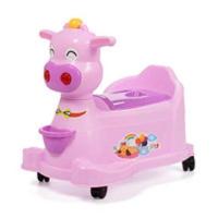 加大号儿童坐便器抽屉式婴儿便尿盆男女宝宝小马桶音乐坐便车 紫色带球小奶牛