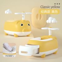 儿童坐便器男宝宝女宝宝小马桶加大号婴幼儿便盆尿壶小孩厕所神器 柠檬黄+刷子(PVC软垫1-6岁)