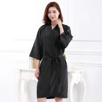 理发店客服美发客袍剪发和服发廊高档染发顾客服防水理发衣围布 全黑色和服 不带口袋