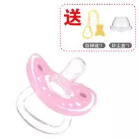 婴儿安抚奶嘴新生儿超软0-18个月圆头防掉链断奶假奶嘴硅胶仿母乳 粉色[圆头]