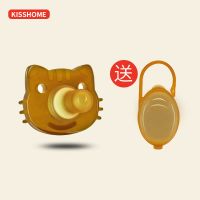 凯艳家宝宝全硅胶安抚奶嘴超软婴儿0-18个月新生儿安慰安睡型奶嘴 圆头单只+防尘盒+防掉链 0-6-18个月宝宝