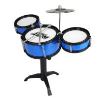儿童玩具爵士鼓敲打鼓仿真架子鼓儿童打击乐器早教益智宝宝玩具0+ 迷你三鼓架子鼓(无电镀款)