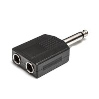 6.5mm转6.5一分二音频头功放话筒音响电钢琴6.5mm母转2个6.35mm单 6.5mm一分二音频头 买2送1[单声