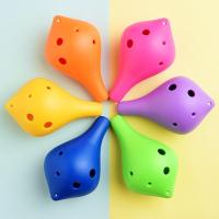 陶笛6孔初学入门儿童学生成人专业乐器中音C调六孔长嘴AC12埙 树脂款[颜色随机]教程/挂绳/袋子