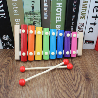 木质敲琴 婴幼儿童益智音乐玩具6-12个月宝宝1-2-3周岁半木琴乐器 八音敲琴(送琴谱一张)