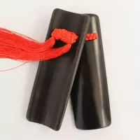专业天津成人快板儿童演奏竹板小快板铜钱相声初学送绒布袋 成人黑色单独大板
