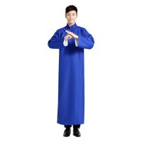 相声服装大褂快板服民国服装长衫五四青年学生装男士长袍马褂教书 宝蓝大褂 110cm(按身高)