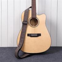 简约棉麻民谣木吉他背带 个性加宽吉他肩带电吉他背带男女吉他带 浅咖色