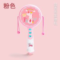 婴儿拨浪鼓可啃咬3-6三个月新生儿宝宝手摇鼓音乐棒0-1岁摇铃玩具 粉色拨浪鼓(图案随机)