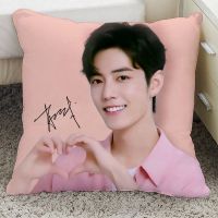 肖战抱枕魏无羡同款周边陈情令玩偶王一博人形公仔双面印图含枕芯 A1 35x35cm迷你光滑亮段