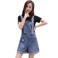 牛仔背带裤女短款夏季新款韩版宽松显瘦薄款减龄可爱阔腿背带短裤 单件背带裤 S 90-100斤