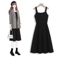 春秋黑色吊带裙女夏收腰显瘦裙子法式赫本小黑裙外穿背带裙连衣裙 2015吊带连衣裙 黑色吊带裙 S[建议70-90斤内穿哦