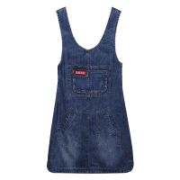 单件/套装/长短袖可选女2021春夏季牛仔背带裙两件套中长款连衣裙 002#单件牛仔裙 S