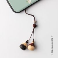 福莲木鱼 紫研原创檀木桃木福字木鱼小铃铛手机链钥匙扣辟邪挂件 福莲木鱼[黑檀+黄杨木款]
