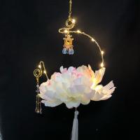 月下小居古风汉服牡丹芙蓉灯笼diy 手提灯笼中国风汉服拍照道具 花想容-酡颜