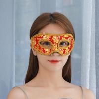 万圣节古风半脸面具女儿童公主派对化妆舞会成人情趣性感假面道具 绒布红色