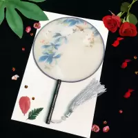 半透明古风装饰团扇宫扇圆形扇子舞蹈中国风古典女式道具汉服小扇 颜色图1