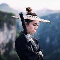 古风斗笠帽子汉服帷帽幕篱防晒遮脸面纱影楼古装摄影道具男女侠客 空斗笠无纱 75斗笠有纱