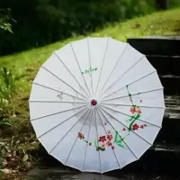 舞蹈伞跳舞伞广场舞道具伞古风伞儿童跳舞伞工艺伞旗袍走秀伞 白 小号直径56cm