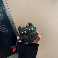 ins黑白龙煞Airpods pro3/1/2代代保护套无线蓝牙耳机硅胶情侣壳 黑色龙煞-挂钩 苹果AirPower1/