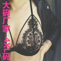 大码蕾丝文胸内衣聚拢大胸显小托胸加大性感无痕透气美背舒适胸罩 [黑色] 70/32AB杯 中小胸