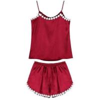 新款春秋夏季冰丝睡衣女长袖短袖丝绸睡衣套装韩版睡衣女夏家居服 冰点菊花红色 L 105斤-120斤不掉色