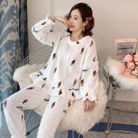 珊瑚绒睡衣女冬加厚加绒法兰绒公主风甜美可爱套装家居服春秋冬季 8810#冰淇淋白色法兰绒 M [80-100斤]