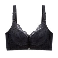 85-200斤胖mm大码内衣女薄款大胸显小防下垂聚拢文胸无钢圈收副乳 爱慕黑色 单件 34B/75B[薄款]