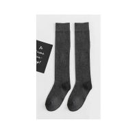 长筒袜子女小腿袜黑色日系jk中筒过膝半高筒ins潮学生学院风秋冬 灰色 1双 小腿袜[精梳棉 抗菌]