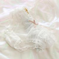 蕾丝性感内裤女迷人裸感低腰学生韩版少女夏季网纱透气裤头女士 白色 M