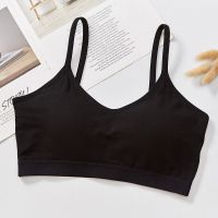 美背吊带文胸一体裹胸内衣女无钢圈背心式防走光吊带抹胸式收副乳 1件黑色 S(建议70-90斤)