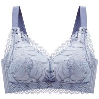 南方生活夏季透气超薄内衣女薄款大胸显小文胸罩大码无钢圈胖妹妹 [8032]宝石蓝单件 34B/75B[薄杯]