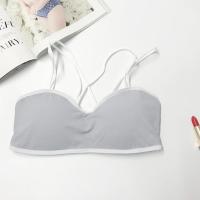 2021春夏季冰丝韩版打底内衣女学生文胸无钢圈性感夏薄款吊带背心 灰色 均码