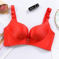 香港幸福狐狸内衣女聚拢无钢圈性感无痕调整型舒适文胸罩套装 07款]红色单件 32A/70A