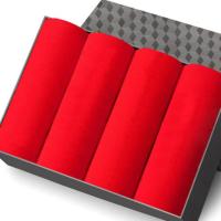 沃马龙 4条装/商城品质男士内裤舒适抗菌男士平角裤U凸中腰男内裤 纯色大红 L码[110斤以下]