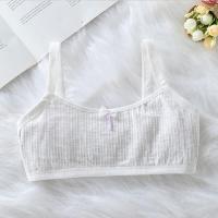 发育期儿童内衣小背心女大童初中学生韩版内穿12-13-15岁少女文胸 A18(灰色)优质纯棉 M码[适合50-85斤左右