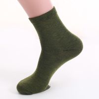袜子男士棉袜吸汗劳保袜军袜工地摊防臭大码民工中筒夏季薄长筒袜 [军绿色] 买3双送2双[总共5双]