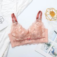 无海绵大胸显小无钢圈文胸大码内衣女蕾丝超薄舒适透气收副乳胸罩 肤色 单件 34/75B