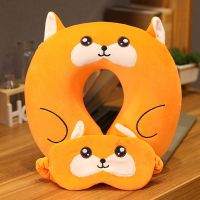 眼罩女缓解眼疲劳睡眠遮光学生韩版可爱卡通防黑眼圈透气眼罩男 柴犬[真丝棉眼罩] 单独眼罩[无U型枕]