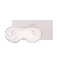 双面真丝眼罩桑蚕丝睡眠遮光罩透气男女睡眠眼罩冰敷热敷INS 杏色无礼盒款