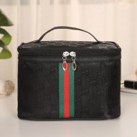 2021新款化妆包大号大容量防水手提洗漱包可爱收纳化妆品旅行包包 双E黑色