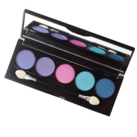 BOB精巧五色眼影 多色大地色裸妆眼影盘笔盒刷珠光防水彩妆盘 01#彩虹盘